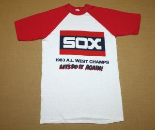 S/m Nos Thin Vtg 80s 1983 Chicago White Sox T Shirt Small Medium 59.  104