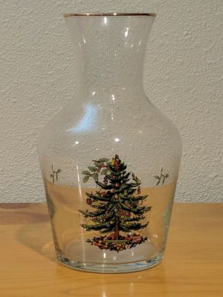 Vintage Spode Christmas Tree Glass Carafe Size 8 " X4 "