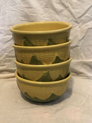 Vintage Shawnee Pottery Corn King 6 Mixing Bowls Set Of 4