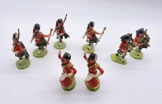 Vintage Britains Ltd Herald Scottish 54mm Toy Soldiers Red Coat Bagpipes Kilts