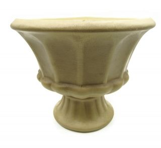 Vintage Haeger Pottery Ivory Cream Pedestal Vase Planter Urn 7 Inches Usa