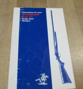 Vintage Winchester Model 37a Single Shot Shotgun Instructions Pamphlet (w2)