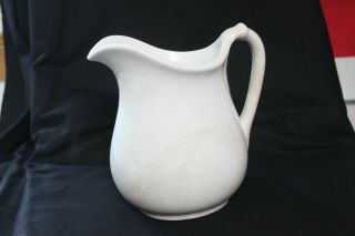 Vintage Homer Laughlin White Ironstone Pitcher 7 - 8 Inches Tall