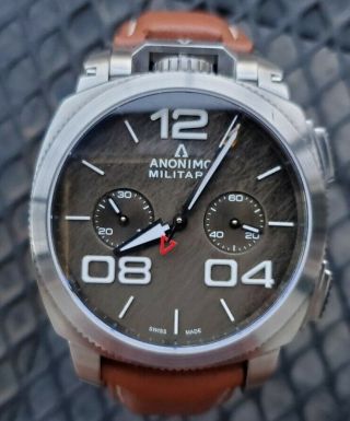 Anonimo Militare Chrono Automatic Watch,  Brown,  43,  4 Mm,  Am - 1120.  01.  002.  A02