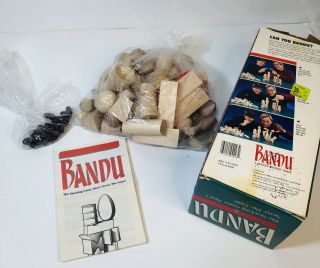 BANDU Wooden Block Stacking Game 1991 Milton Bradley Vintage 100 Complete 2