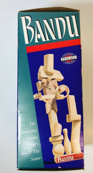 BANDU Wooden Block Stacking Game 1991 Milton Bradley Vintage 100 Complete 3