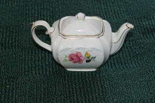 Vintage,  Sadler Floral Design Gold Trimmed Teapot Made In England