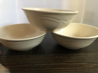 Pfaltzgraff Tea Rose Cereal Soup Bowls Set Of 3 Plain Cream Bowl