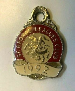 Vintage 1992 St George Leagues Club Membership Badge Sydney Australian Rugby Nrl