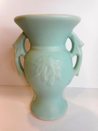 Vintage Mccoy Matte Aqua / Turquoise Urn Style Vase 40 