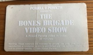 Vintage Powell Peralta The Bones Brigade Video Show Vhs 1984 Sticker