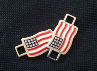 Vintage Exlt Chippewa Boots American Flag Logo Charms Pendants Hardware Red Blue