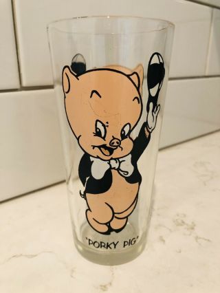 Vintage 1973 Porky Pig Pepsi Collector Series Glass Warner Brothers Looney Tune