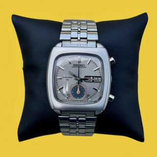 Seiko 7016 - 5001 Monaco Automatic Flyback Chronograph Watch; Rare Vintage