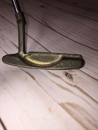 Vintage Ping A - Blade Putter Rh 35in Golf Pride Leather Wrap Grip