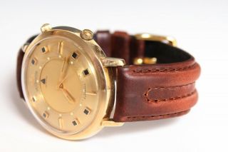 MENS 1960 ' S JAEGER LECOULTRE JUMBO AUTOMATIC MEMOVOX Wrist Alarm Calendar Watch 2