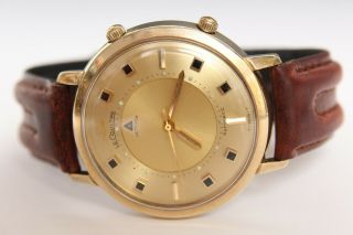 MENS 1960 ' S JAEGER LECOULTRE JUMBO AUTOMATIC MEMOVOX Wrist Alarm Calendar Watch 5