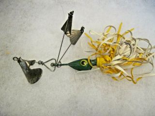 Vintage Fred Arbogast Hawaiian Wiggler 1 Fishing Lure - Green - Tin Tail Guards