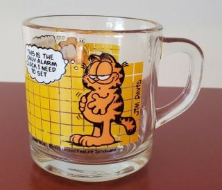 Vintage 1978 Coffee Mug Garfield Clear Glass Cup Mcdonald 