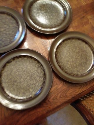 4 - Vintage Franciscan Madeira Dinner Plates Green/brown - 10 - 1/2 " Made In Usa