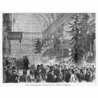 London Opening Ceremony Of The International Exhibition - Antique Print 1871