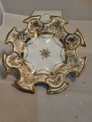 Noritake Nippon Hand Painted Gold Bowl With Scalloped Edge Gold Painted.