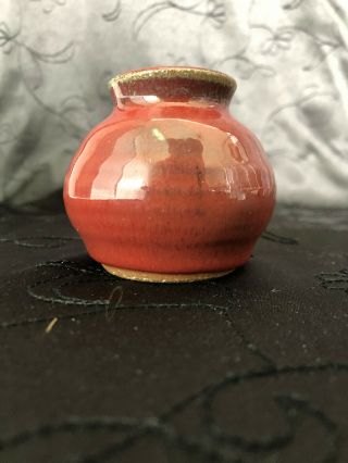 Small Pottery Bud Vase Dip Glaze Alewine Pottery Mini Boho Bohemian 2 1/2” Tall