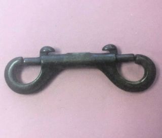 Vintage 3.  5 " Brass Clip Double Ended Bolt Snap - Made In Italy