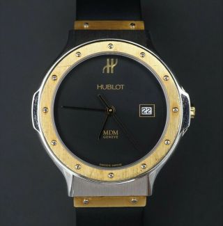 Hublot Watch Mdm 2 Tone Date 1401.  2 18k Gold Stainless 32mm 6.  5” Box W472