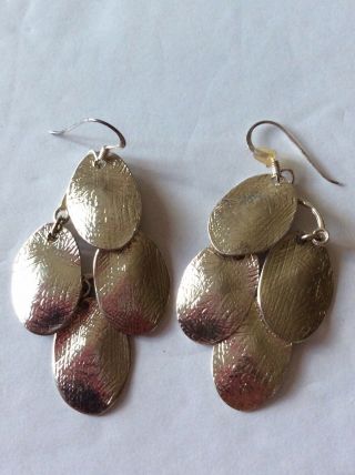 Israel 925 Sterling Silver Dangle Earrings Vintage Estate Jewelry