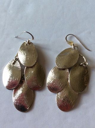 ISRAEL 925 Sterling Silver Dangle Earrings Vintage ESTATE Jewelry 2