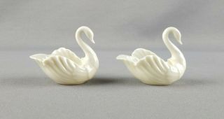Lenox " To The Bride " Bridal Wedding Ring Holder Porcelain Swan Figurine (pair)