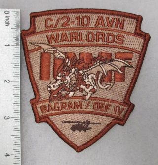 Us Army C Co 2 - 10 Aviation Helicopter Patch Warlords Vintage
