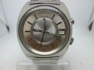 VINTAGE OMEGA MEMOMATIC ALARM CAL.  980 DATE STAINLESS STEEL AUTOMATIC MENS WATCH 2
