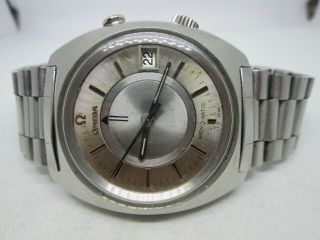 VINTAGE OMEGA MEMOMATIC ALARM CAL.  980 DATE STAINLESS STEEL AUTOMATIC MENS WATCH 5