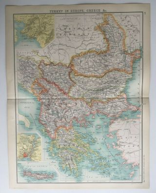 Antique Map Of Turkey In Europe C1900