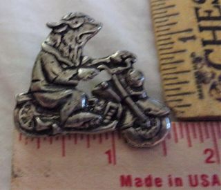 Vintage Dog Riding Motorcycle Pin Collectible Old Biker Vest Pinback " Dog - On - It "