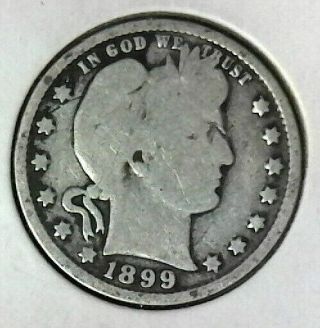Vintage Silver 1899 Barber Quarter Buy It Now