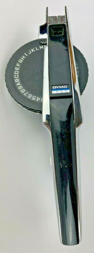 Vtg Dymo Model 1550 Tapewriter Label Maker Chrome Silver & Black