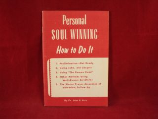 Personal Soul Winning How To Do It By Dr.  John R.  Rice Vintage Paperback
