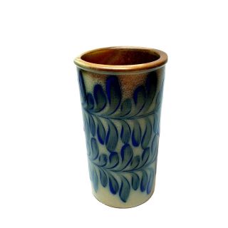 Beaumont Brothers Pottery Bbp Salt Glaze 7.  5” Cylinder Vase Crock 1995