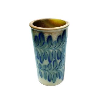 Beaumont Brothers Pottery BBP Salt Glaze 7.  5” Cylinder Vase Crock 1995 2