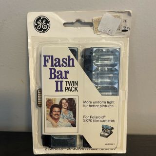 Vintage Ge Flash Bar Ii Twin Pack For Polaroid Sx - 70 Film Camera Old Stock