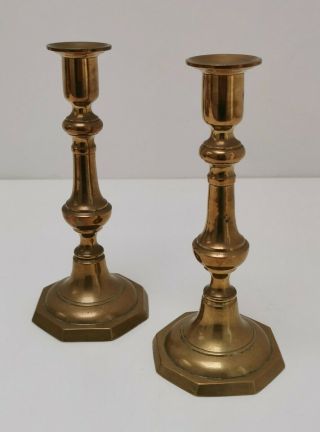 Vintage C1900 Solid Brass 8 " Push Up Candlestick Candle Holder