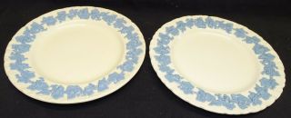 Wedgwood England Queens Ware Embossed Grapevine Blue 2 Bread Plate