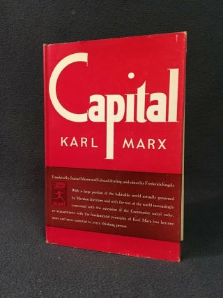 Vtg Karl Marx Capital Modern Library G26 Hc/dj 869 Pages,  Copyright 1906 Vg Cond.