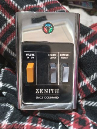 Vintage Zenith Space Command 3 - Button Tv Remote Control/clicker W/orange Button