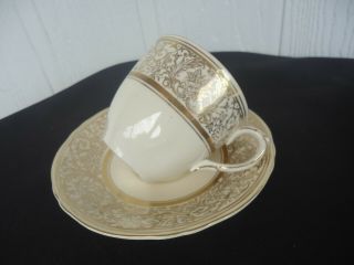 vintage cream and gold chintz grindley cream petal tea cup & saucer 2