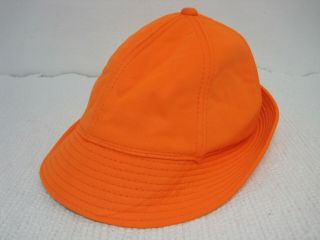 Vintage Duck Bay Jones Style Polyester Blaze Orange Ear Flaps Hunting Cap Sz Xl