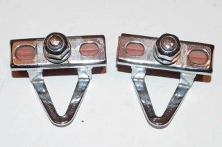 Vintage Campagnolo Nuovo/super Record Brake Holders With Mathauser Pads Set Of 2